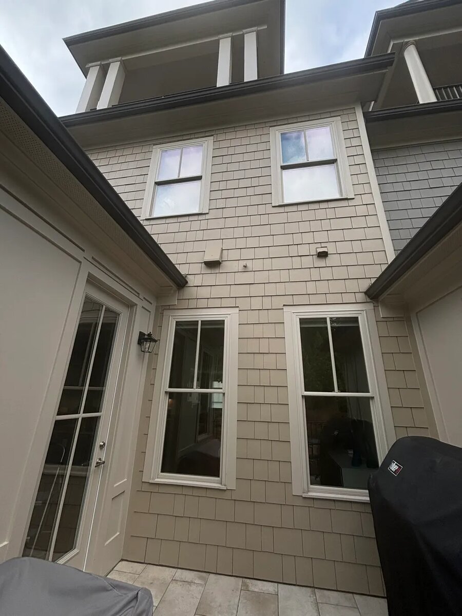 Exterior siding after cleaning